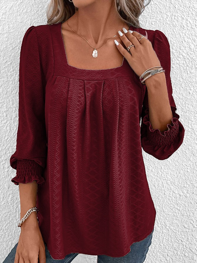 Nicole | Lässige Baumwollbluse mit eckigem Ausschnitt - Image 7