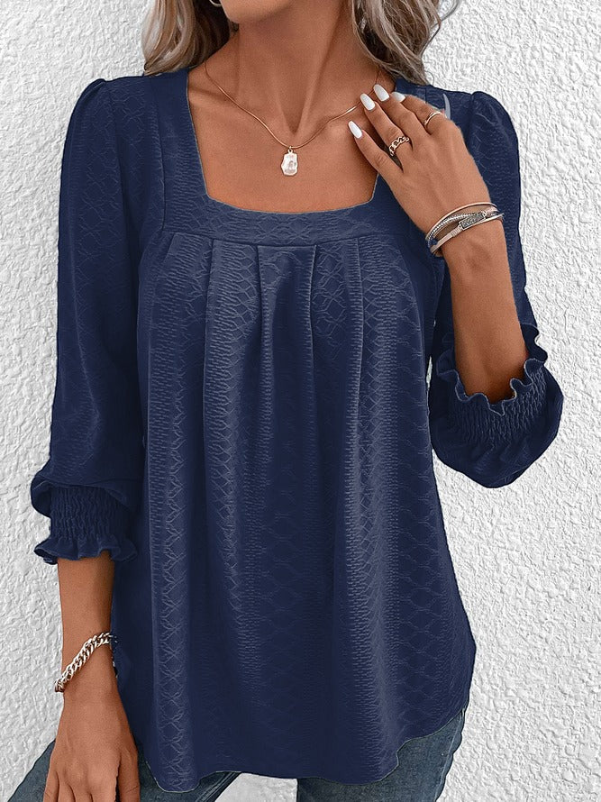 Nicole | Lässige Baumwollbluse mit eckigem Ausschnitt - Image 8