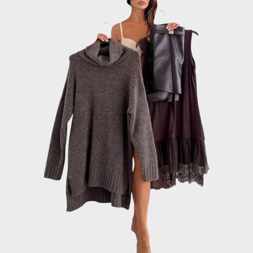Nina | Damen Zweiteiler Pullover & Kleid stilvoll - Image 6