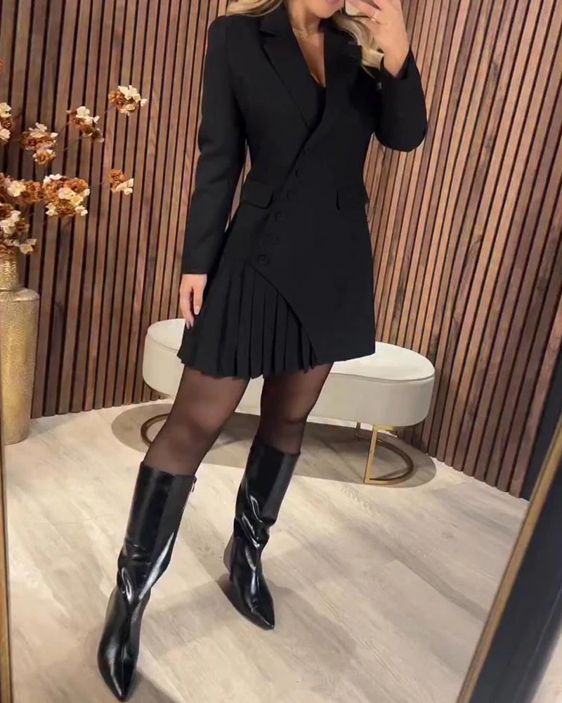 Nina | Modernes Damen Kleid mit Revers & Blazeroptik - Image 3