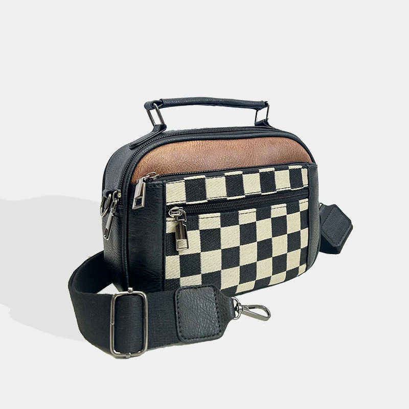 Nina | Stylishe Damen Schultertasche mit Schachbrettmuster - Image 2
