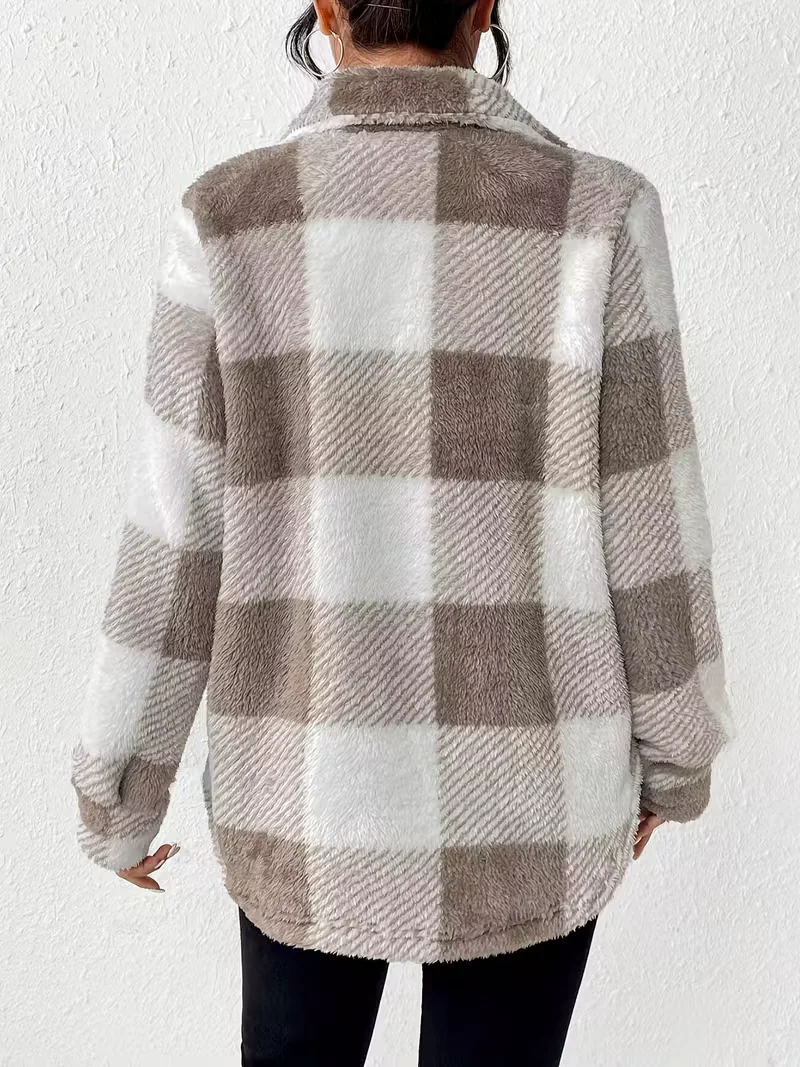 Nora | Kuschelige Karo Fleecejacke für Damen - Image 2