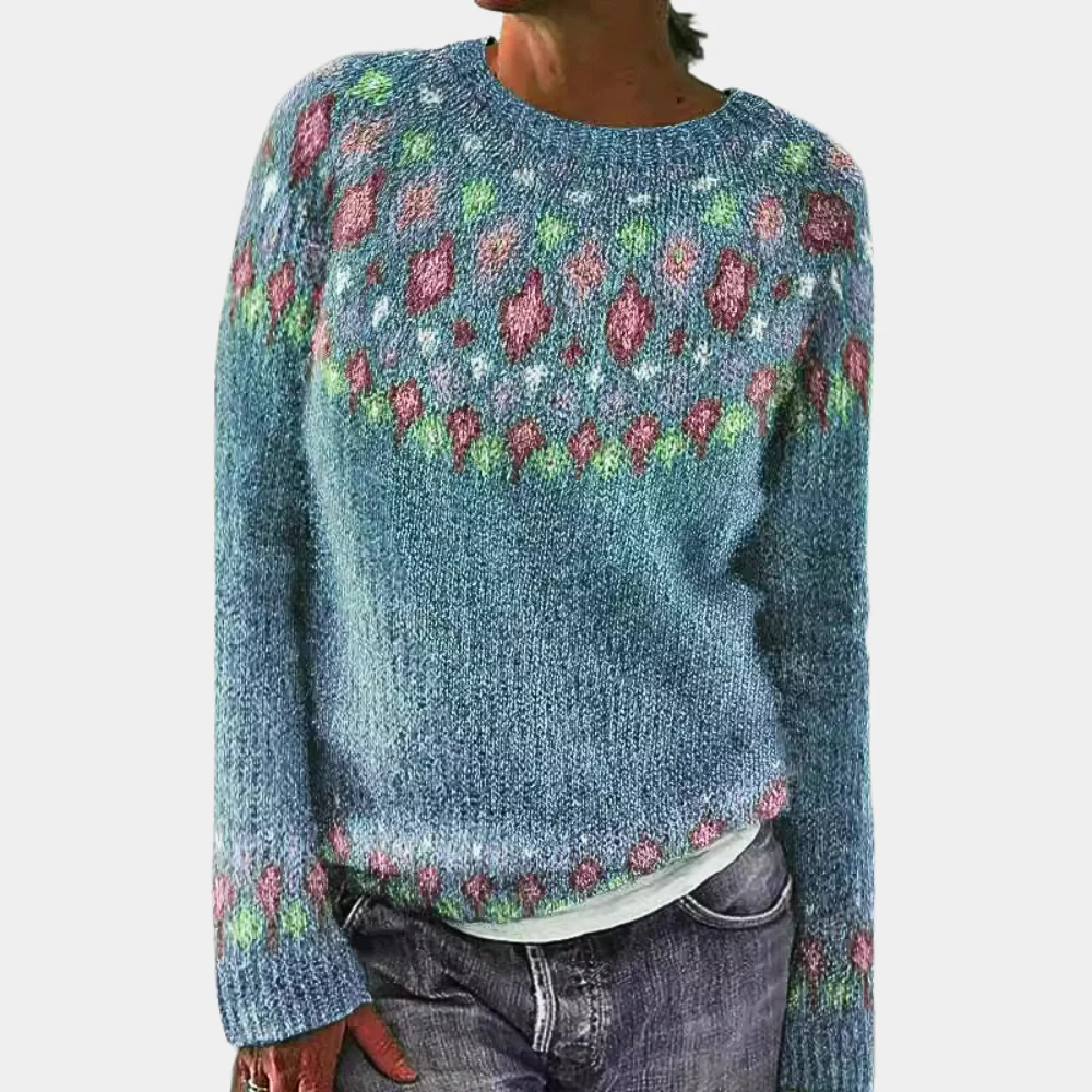 Norweger Grobstrickpullover Damen | Rollkragen Mit Muster - Image 2