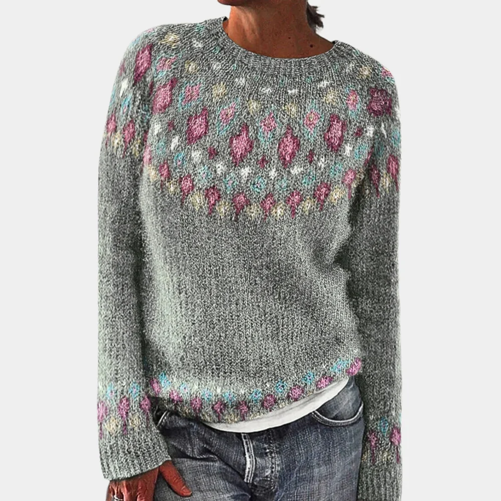 Norweger Grobstrickpullover Damen | Rollkragen Mit Muster - Image 3