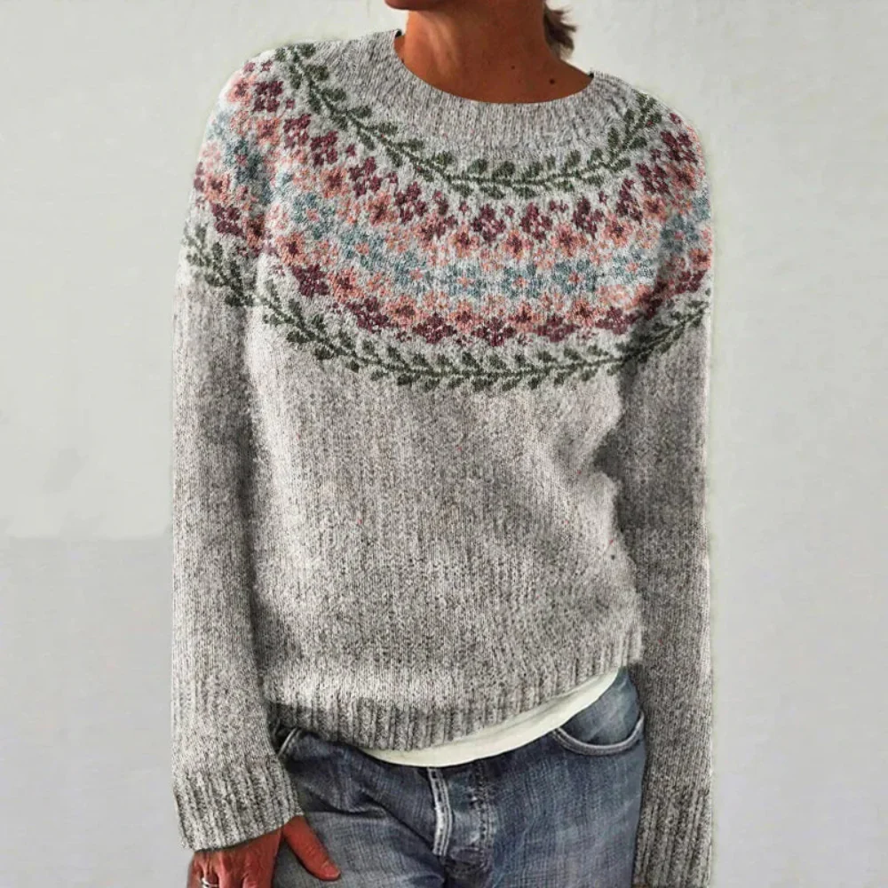 Norweger Grobstrickpullover Damen | Rundhals Langarm Strick - Image 7