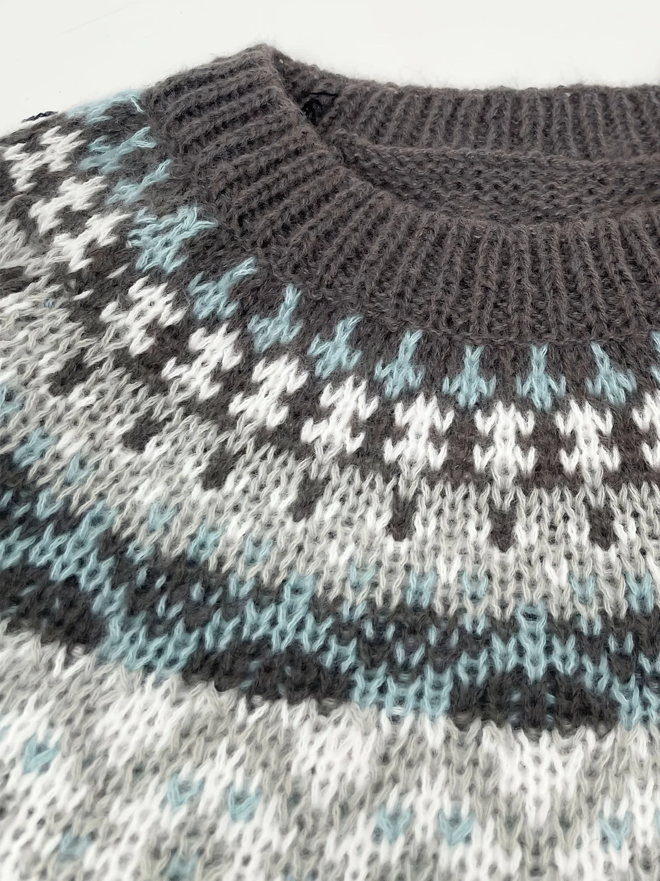 Norweger Grobstrickpullover | Langarm mit Retro Geometrischem Muster - Image 3