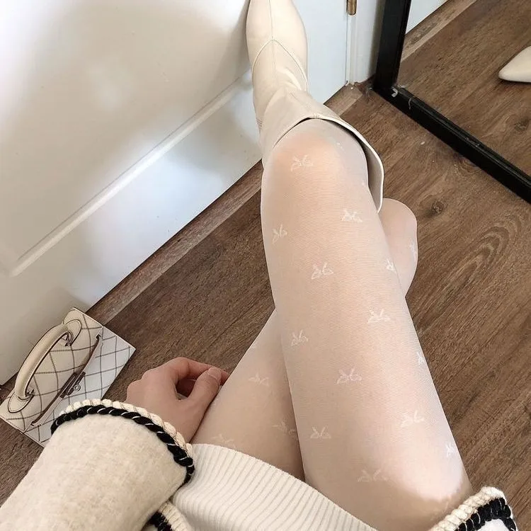 Oberschenkelhohe-Strumpfhose für Damen | Mit Gemustertem Design
