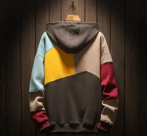 Oliver – Moderner Patchwork Herren Hoodie mit Kapuze