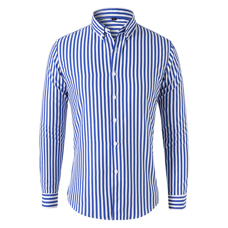 Oliver – Modernes Gestreiftes Herren Langarmhemd