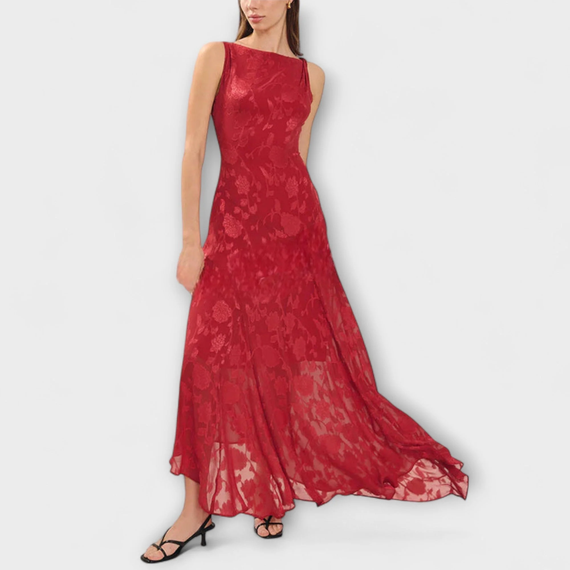 Opal - Elegantes Rückfreies Schnür-Jacquard Maxikleid" can be rewritten as:
"Opal - Stilvolles Rückfreies Schnür-Jacquard Maxikleid - Image 2