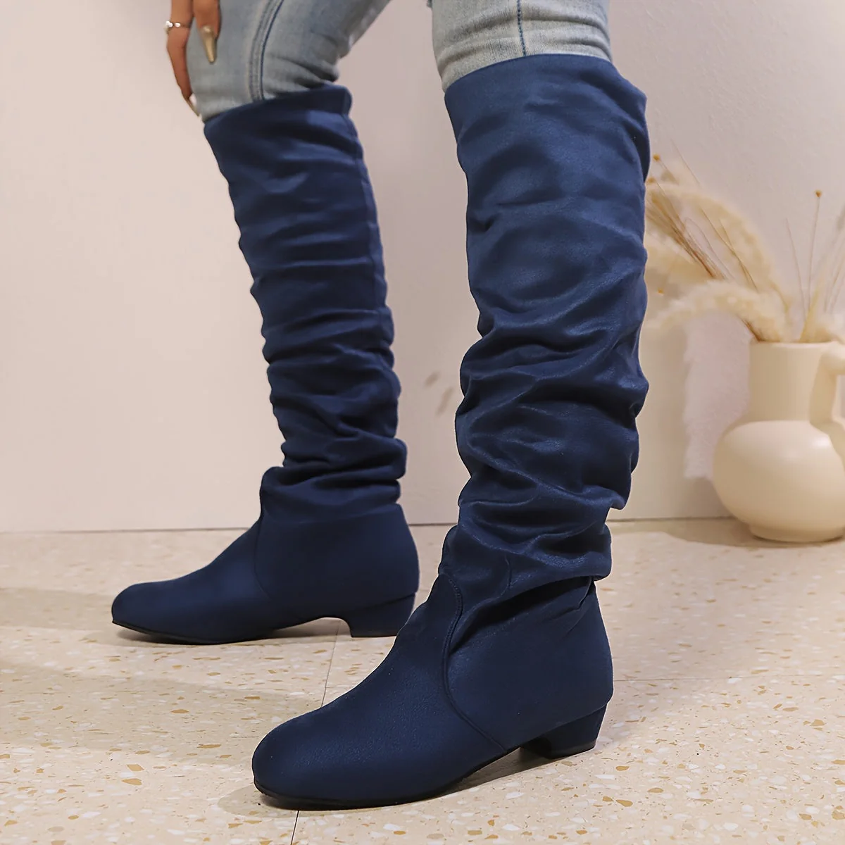 Overknee Stiefel Damen | Schlupfform mit Niedrigem Blockabsatz - Image 6