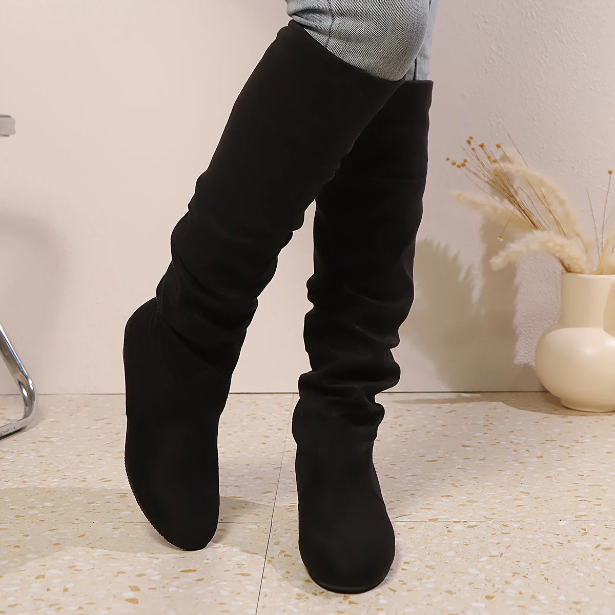 Overknee Stiefel Damen | Schlupfform mit Niedrigem Blockabsatz - Image 8