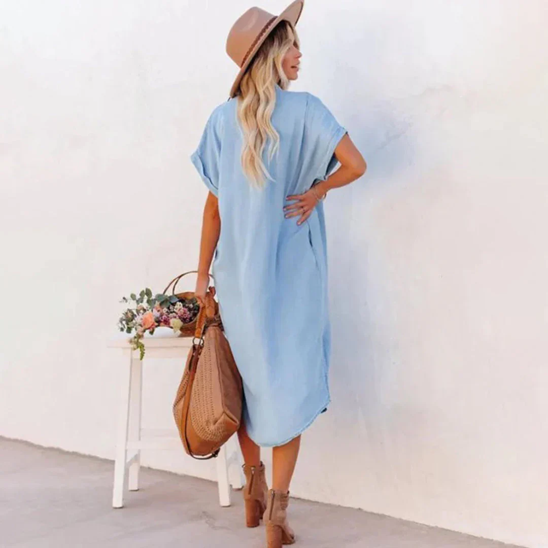 Petunia – Jeanshemdkleid mit Knopfleiste