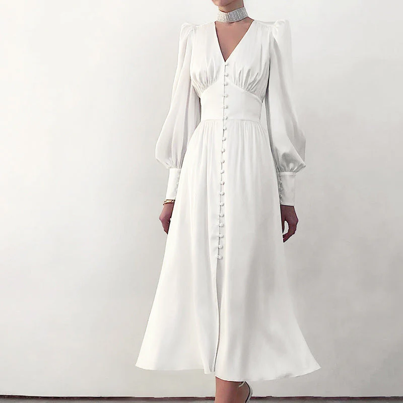 Philine - Leichtes Sommerkleid Damen Elegantes Langarmkleid