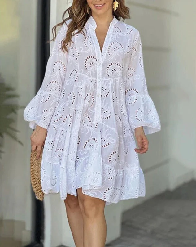Philomée - Kleid Mit Ausgehöhlten Mustern