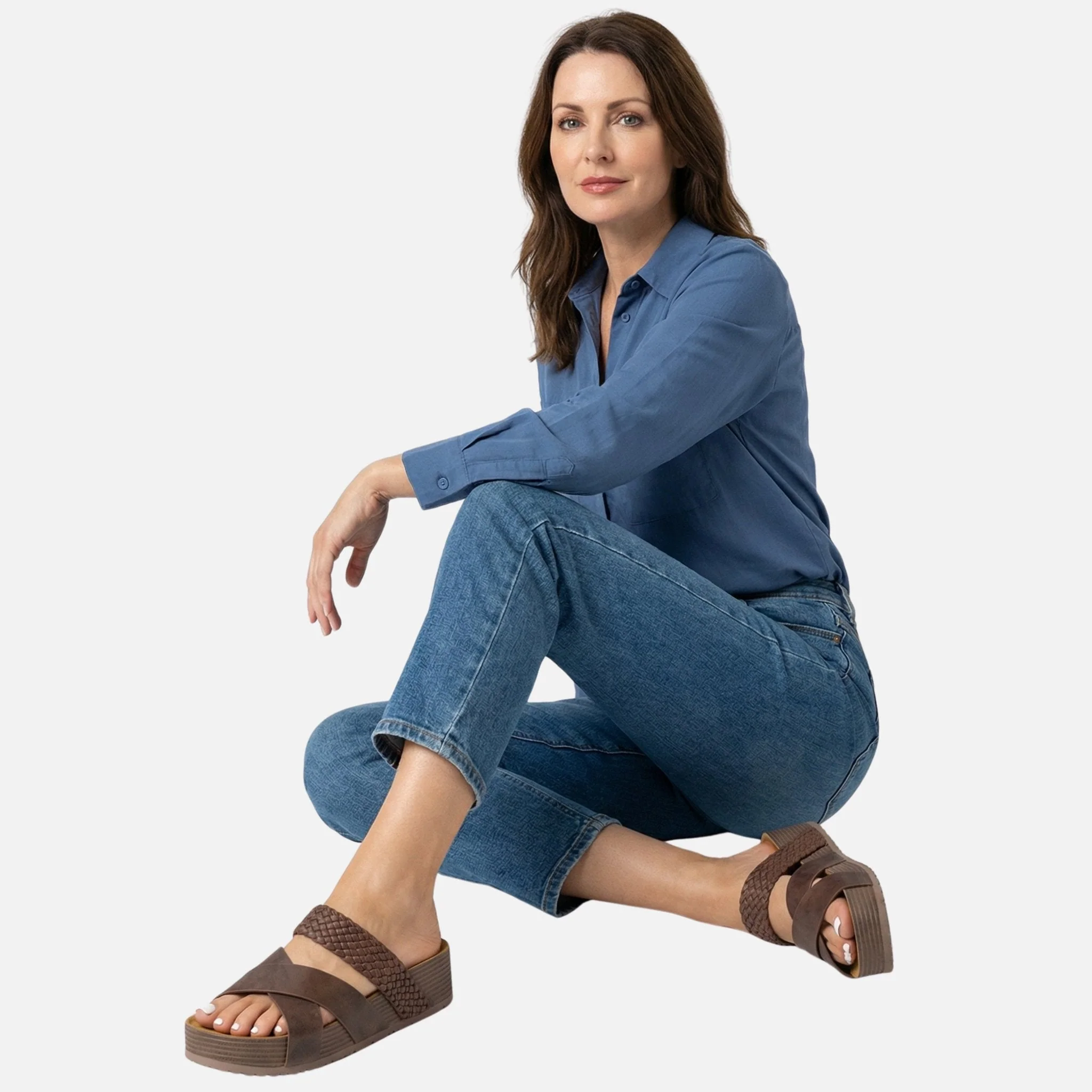 Olivia | Damen Plateau-Sandalen Geflochtene Riemen – Geflochten Plateau Sommer