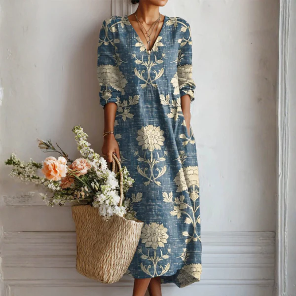Philippa | Damen Verspieltes Herbstkleid Vintage Print – Kleid Vintage Herbst 2026