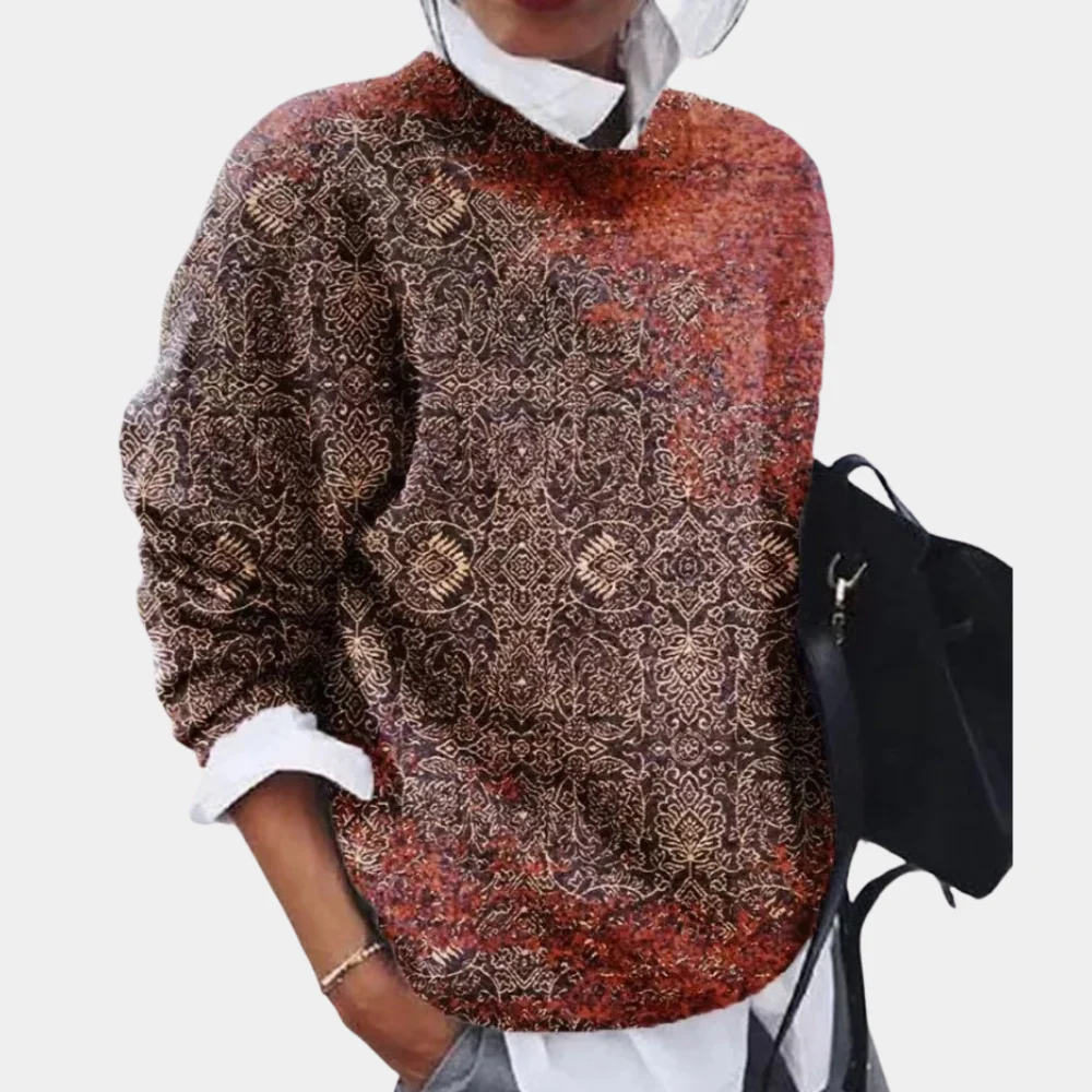 Pullover Damen Gemustert Rundhals | Leicht & Modern - Image 2