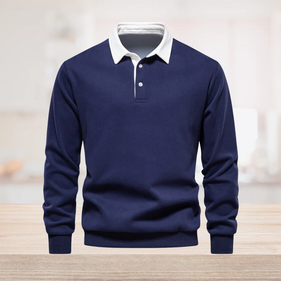 Pullover Herren Langarm Polo | Klassischer Kragen - Image 5