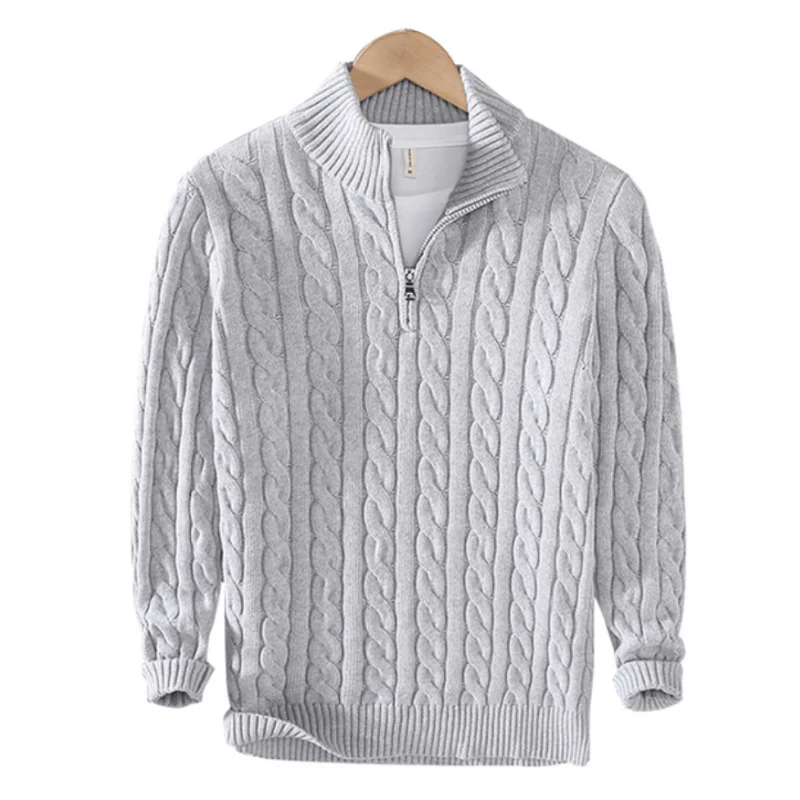 Pullover Herren Mit Reißverschluss | Strickjacke Mit Kabelmuster - Image 5