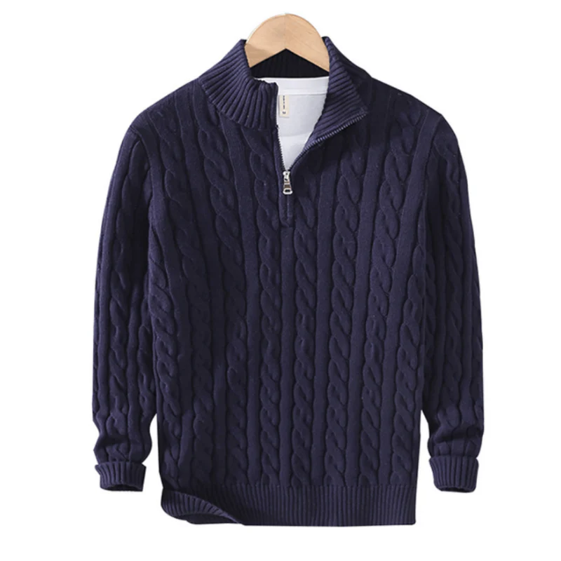 Pullover Herren Mit Reißverschluss | Strickjacke Mit Kabelmuster - Image 6