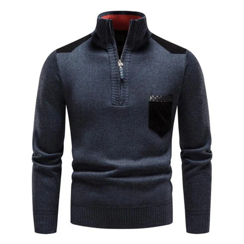 Pullover Herren Mit Reißverschluss | Zipper Design Mit Brusttasche