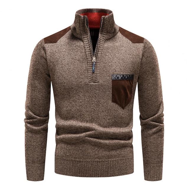 Pullover Herren Mit Reißverschluss | Zipper Design Mit Brusttasche - Image 5