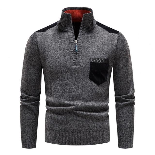 Pullover Herren Mit Reißverschluss | Zipper Design Mit Brusttasche - Image 6