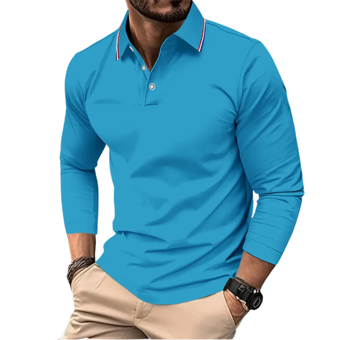Rafael | Premium Polo Herren stilvoll mit kontrastierendem Kragen - Image 5