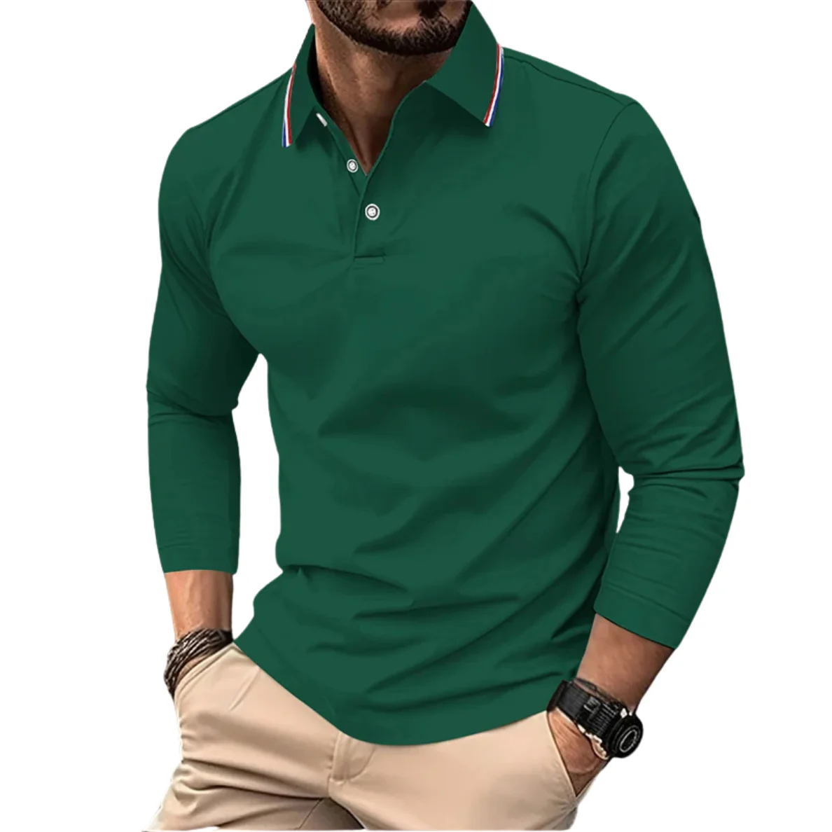Rafael | Premium Polo Herren stilvoll mit kontrastierendem Kragen - Image 6