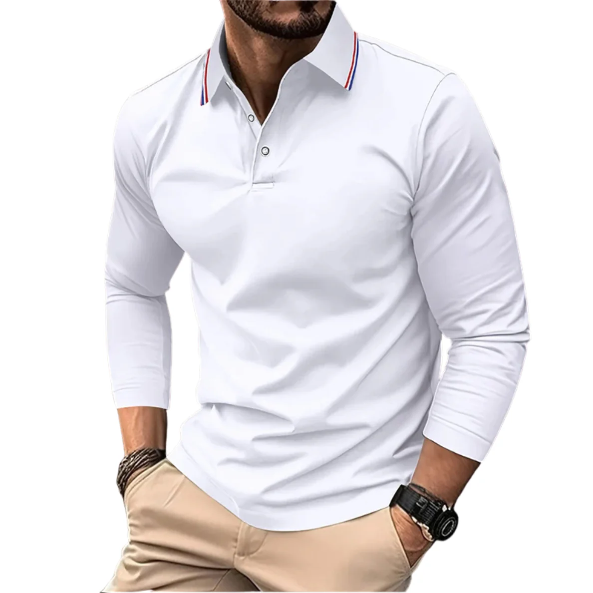 Rafael | Premium Polo Herren stilvoll mit kontrastierendem Kragen - Image 7