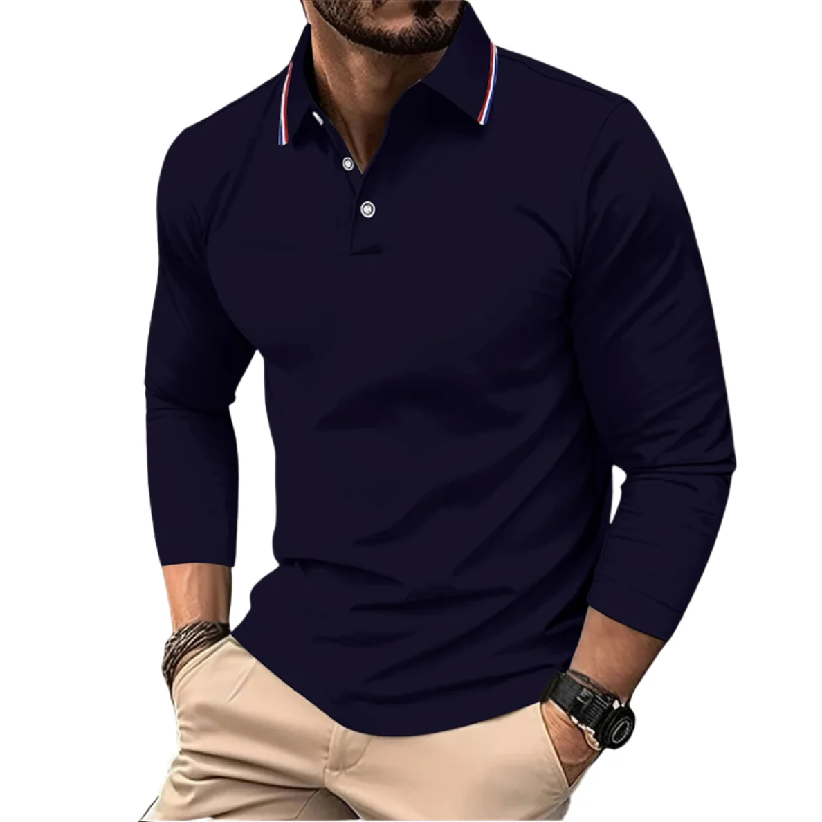 Rafael | Premium Polo Herren stilvoll mit kontrastierendem Kragen - Image 8
