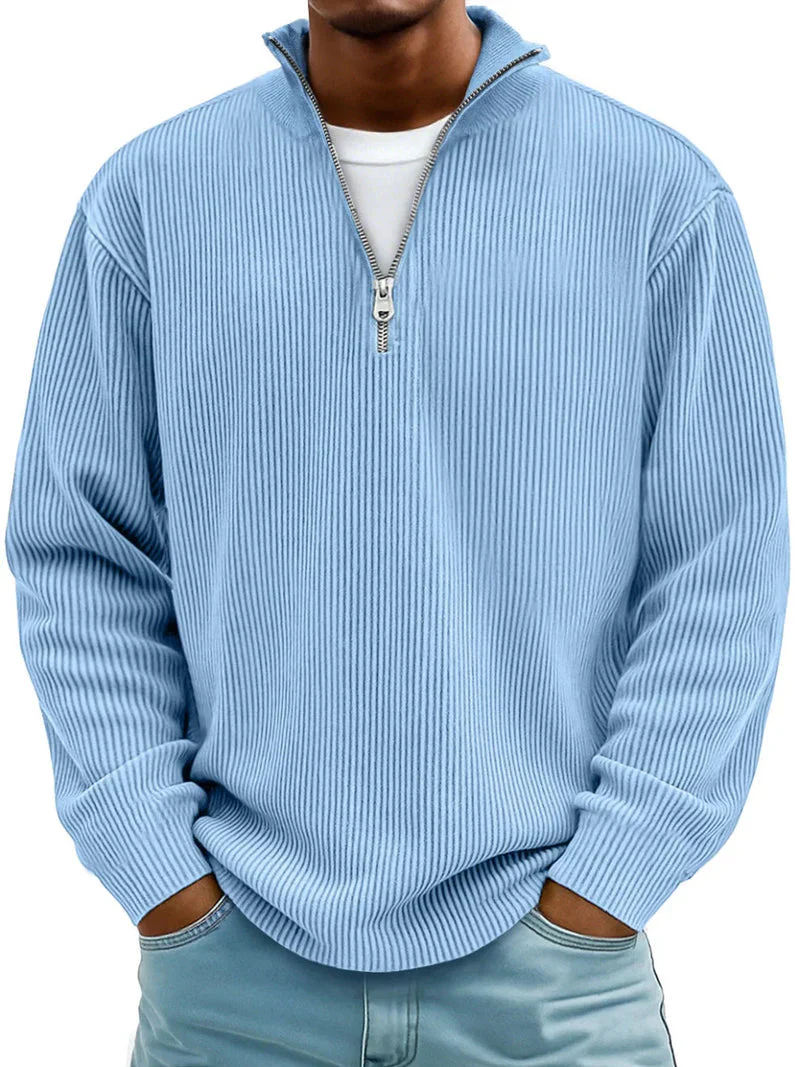 Randal - Langarm Pullover Mit Halbem Reißverschluss