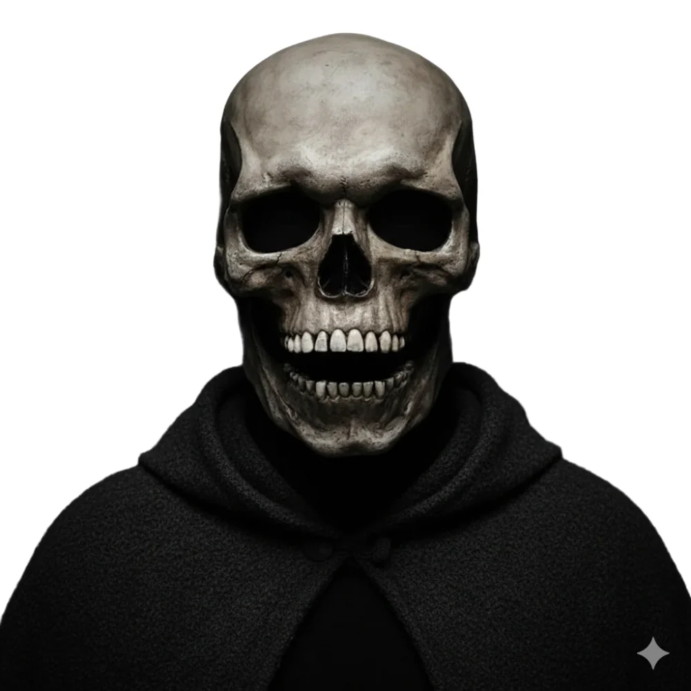 Realistische Latex Schädelmaske mit Beweglichem Kiefer