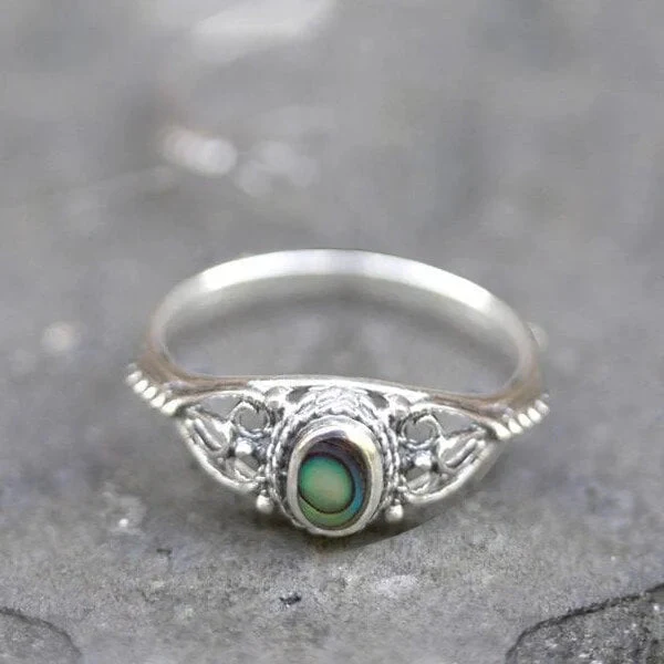 Regenbogen Muschel Filigran Design Ring