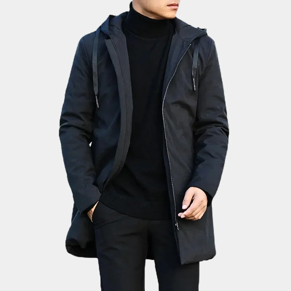 Regenjacke Herren Mit Kapuze | Gefütterter Übergangsmantel Winter - Image 3