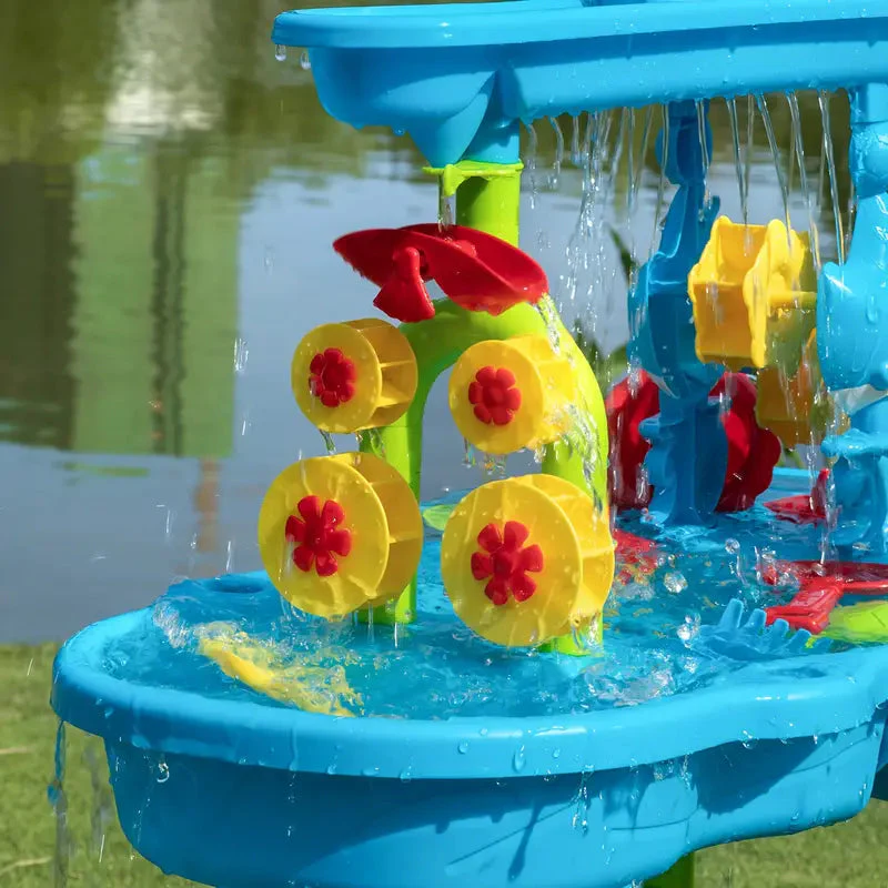Robuster 3-in-1-Sand- und Wassertisch für Kinder – Spieltisch für draußen mit 15 Zubehörteilen - Image 3