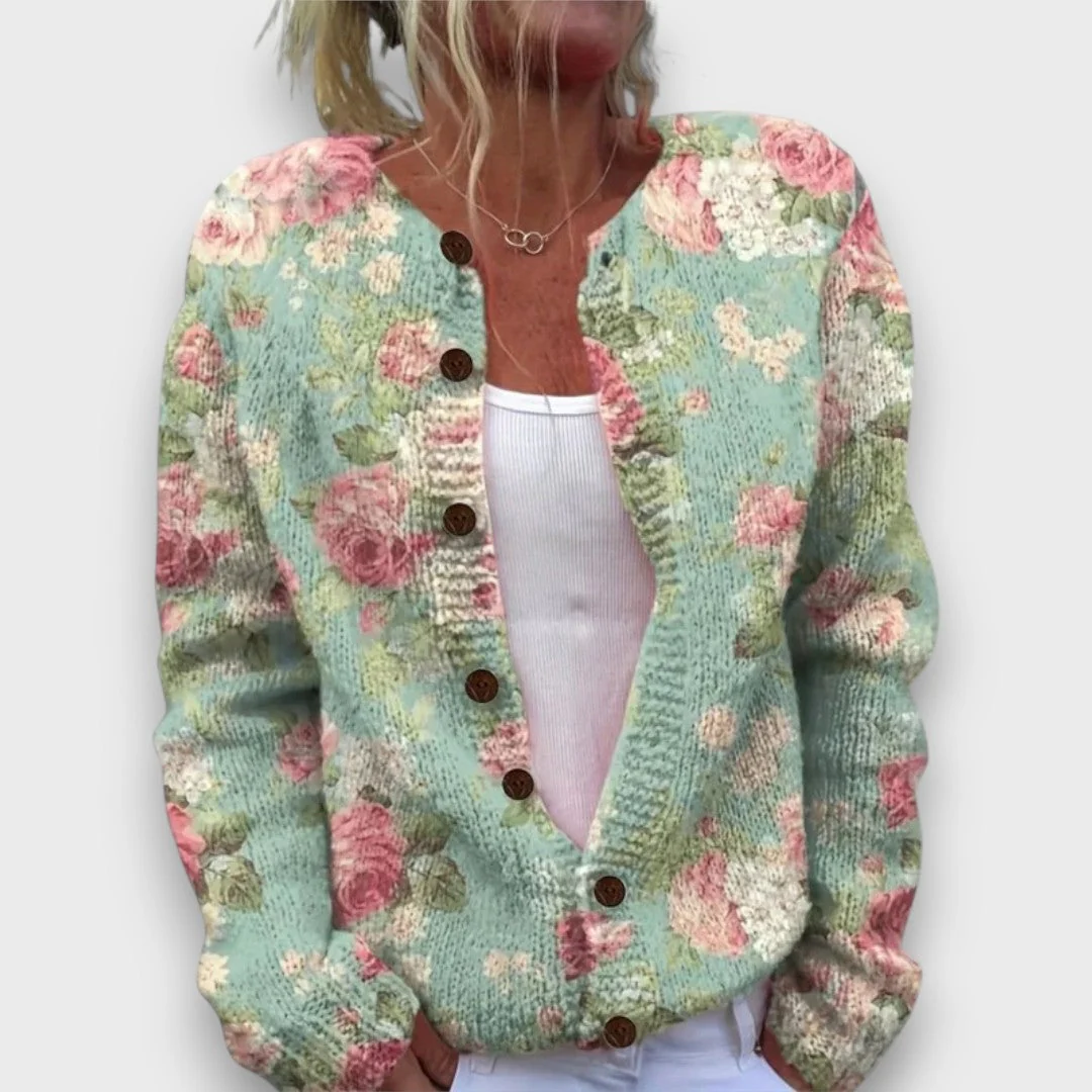 Rosalie – Cardigan mit Rosendruck - Image 2