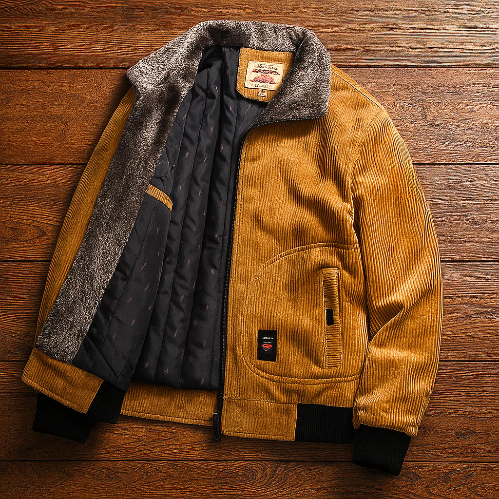 Rowan – Plush-Lined Corduroy Zip Jacket for Men