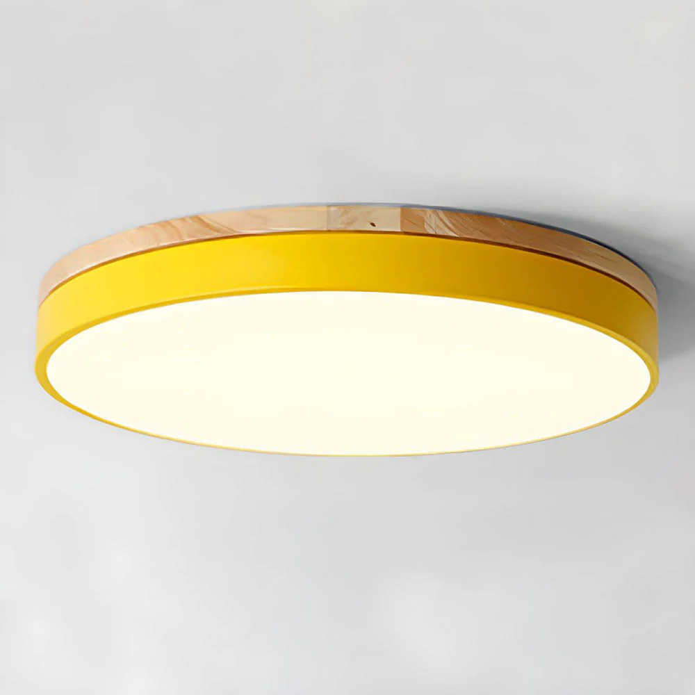 Runde Holz Deckenleuchte Hell LED Deckenlampe Wohnzimmer - Image 13