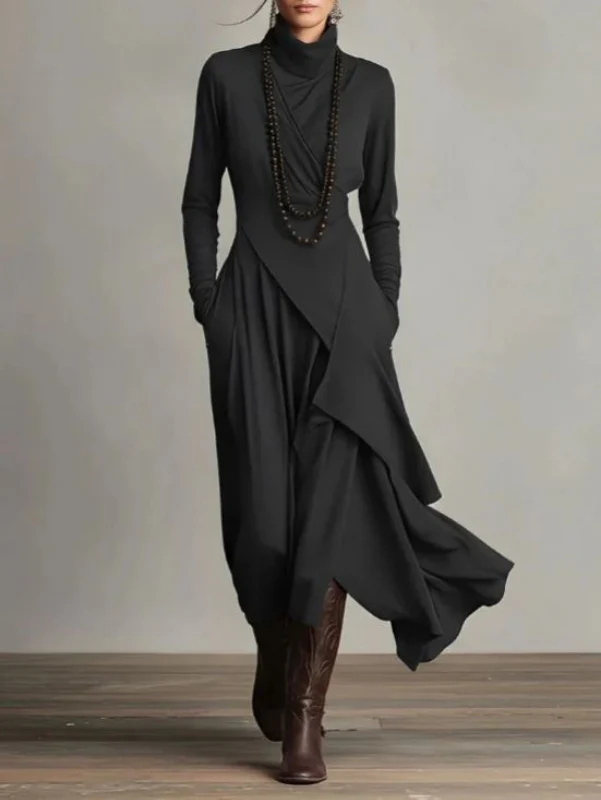 Rylise - drapiertes Maxikleid mit weicher Haptik