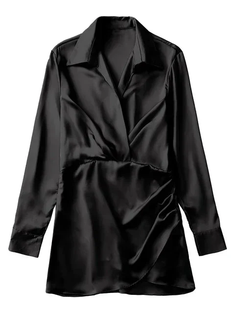 Sabine | Satin Abendkleid mit V Ausschnitt - Image 4