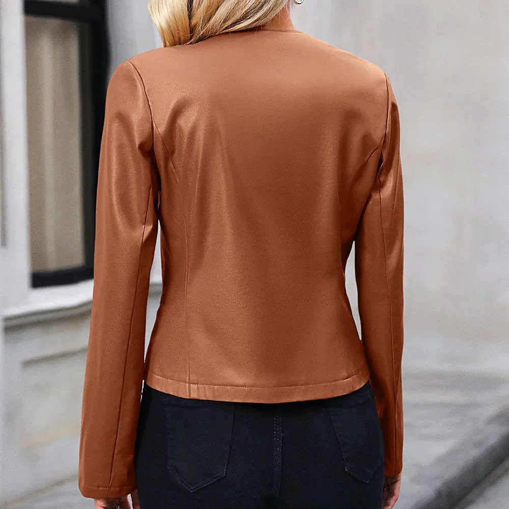 Sandra | Modische Bikerjacke mit Rundhalsausschnitt - Image 2