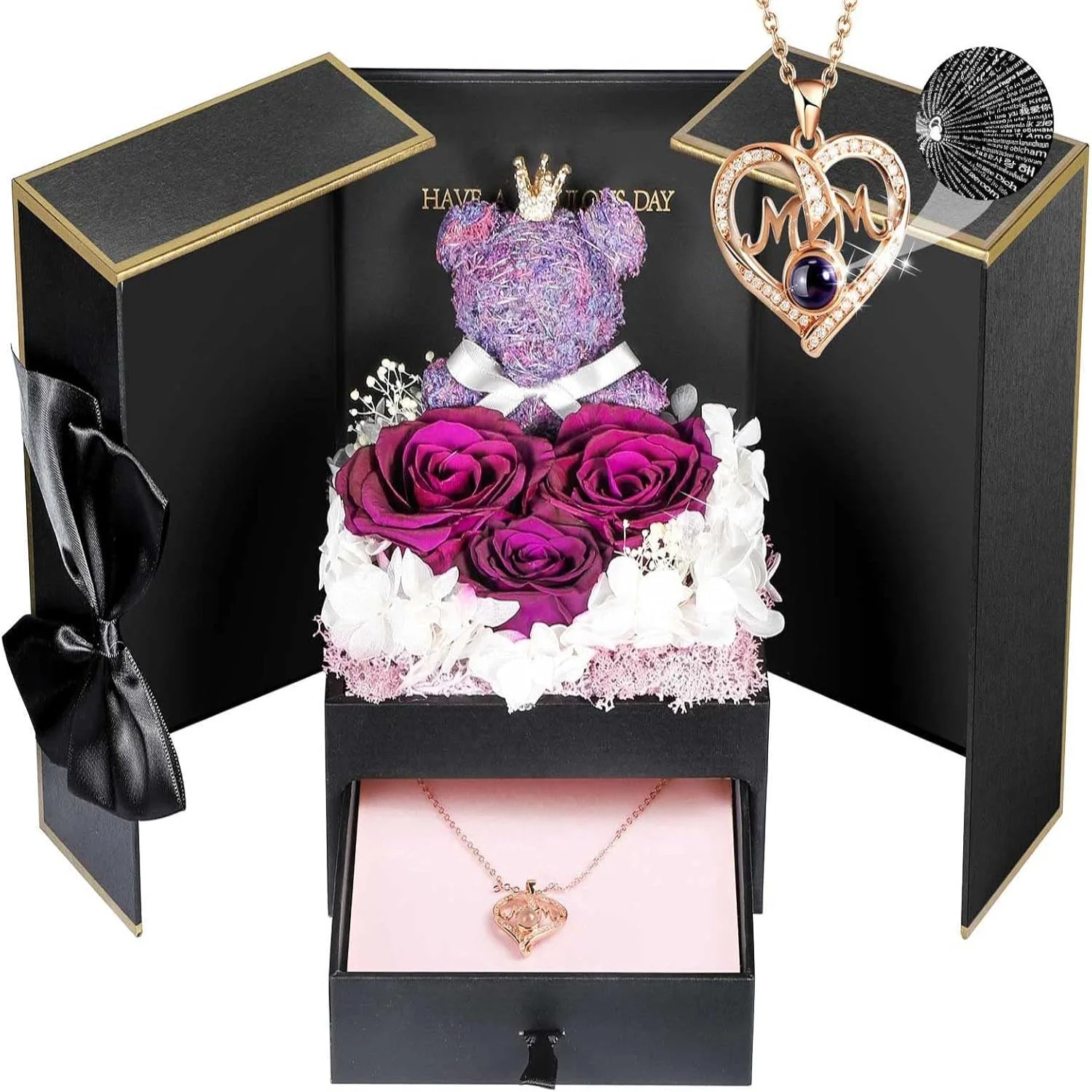 Schmuckbox Rose Geschenk Halskette Damen Präsent - Image 9