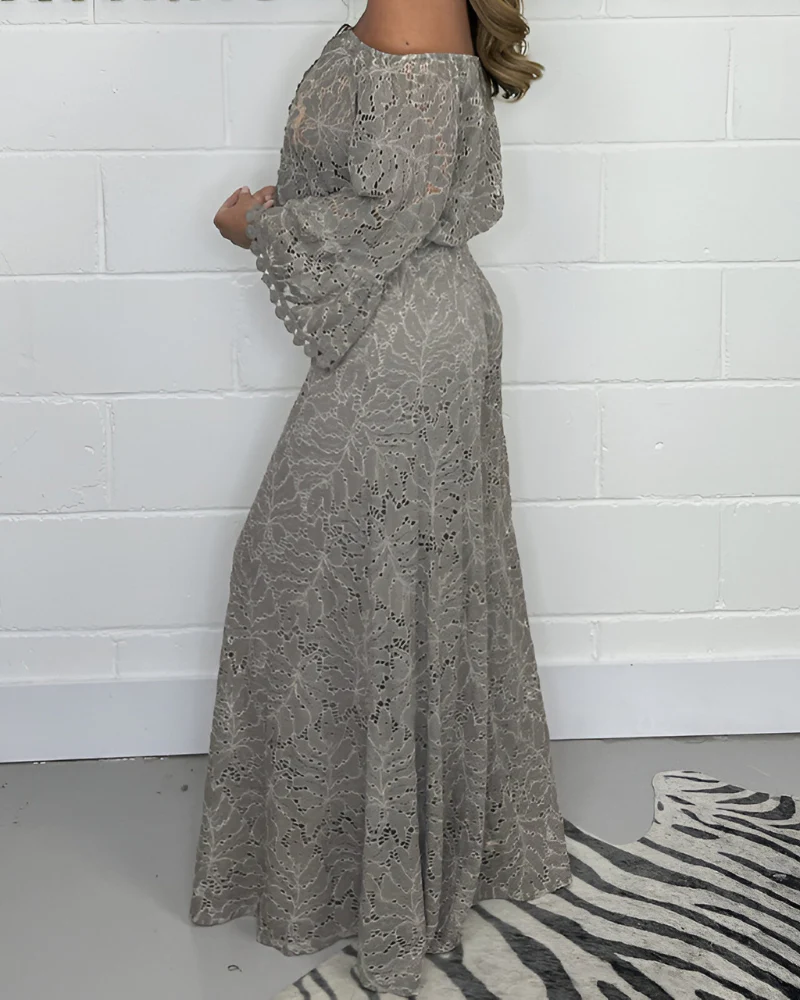 Schulterfreies Spitzenkleid mit weitem Schnitt – Boho-Chic trifft Eleganz