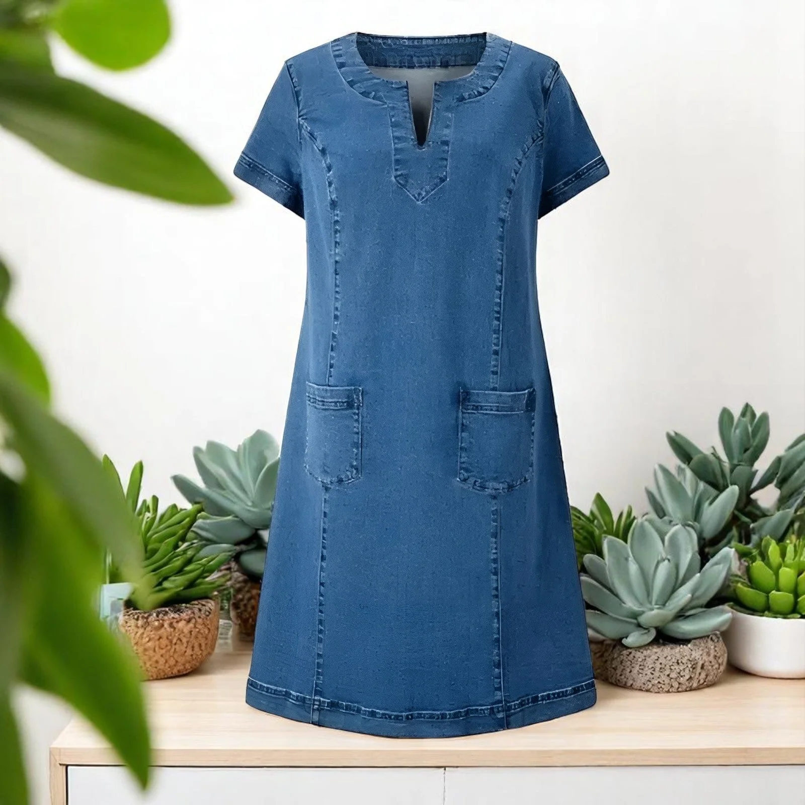 Silvia- Weiches Denim Kleid - Image 2