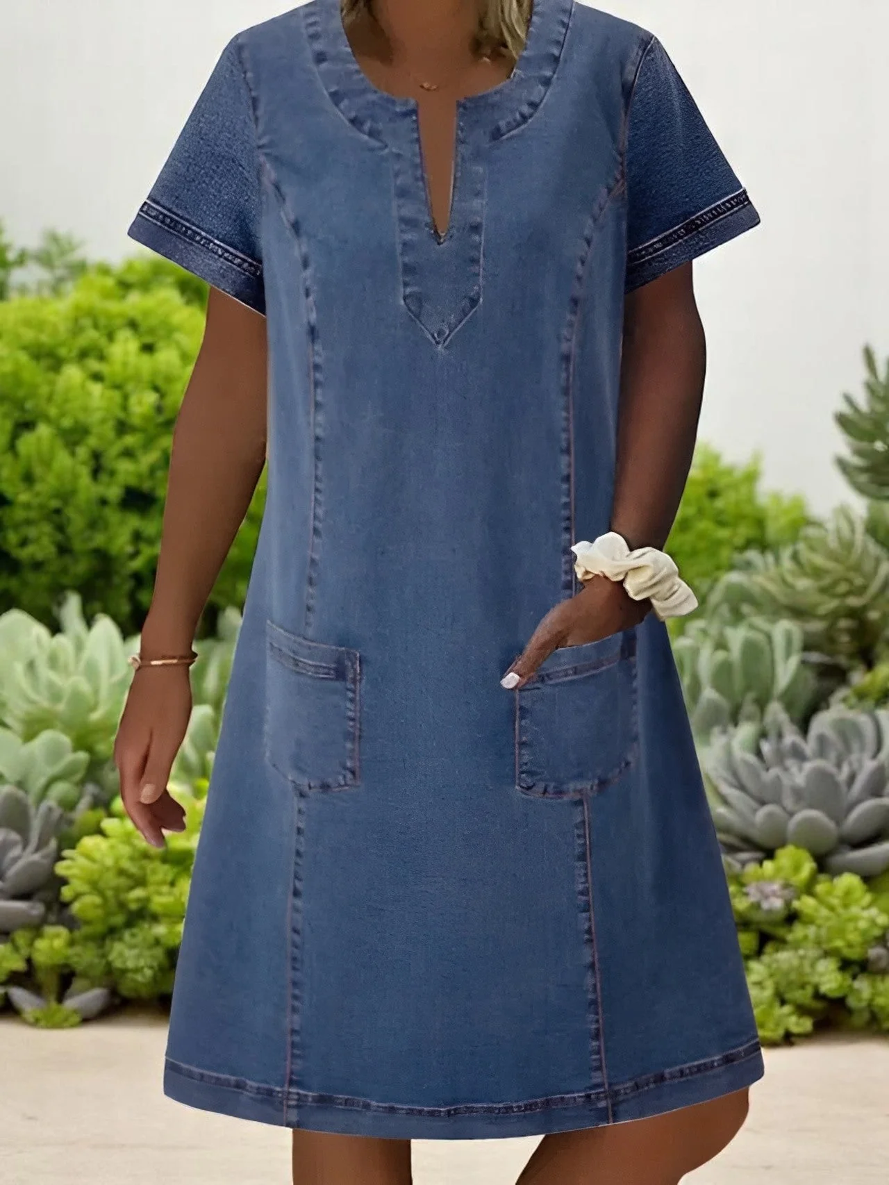 Silvia- Weiches Denim Kleid - Image 3