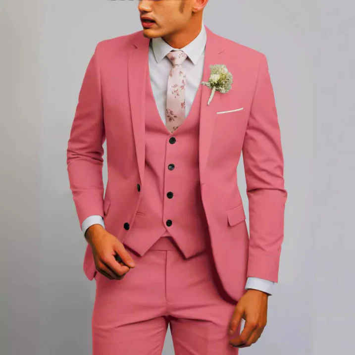 Slim Fit 3-Teiliger Hochzeitsgast Anzug für Herren | Formell - Image 10