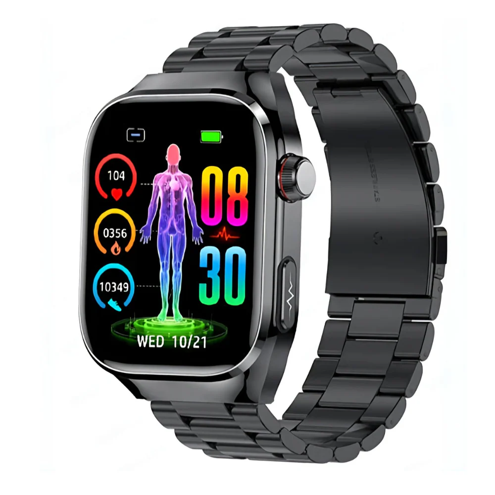 Smartwatch Schwarz Metall EKG Herzfrequenz Monitor - Image 11