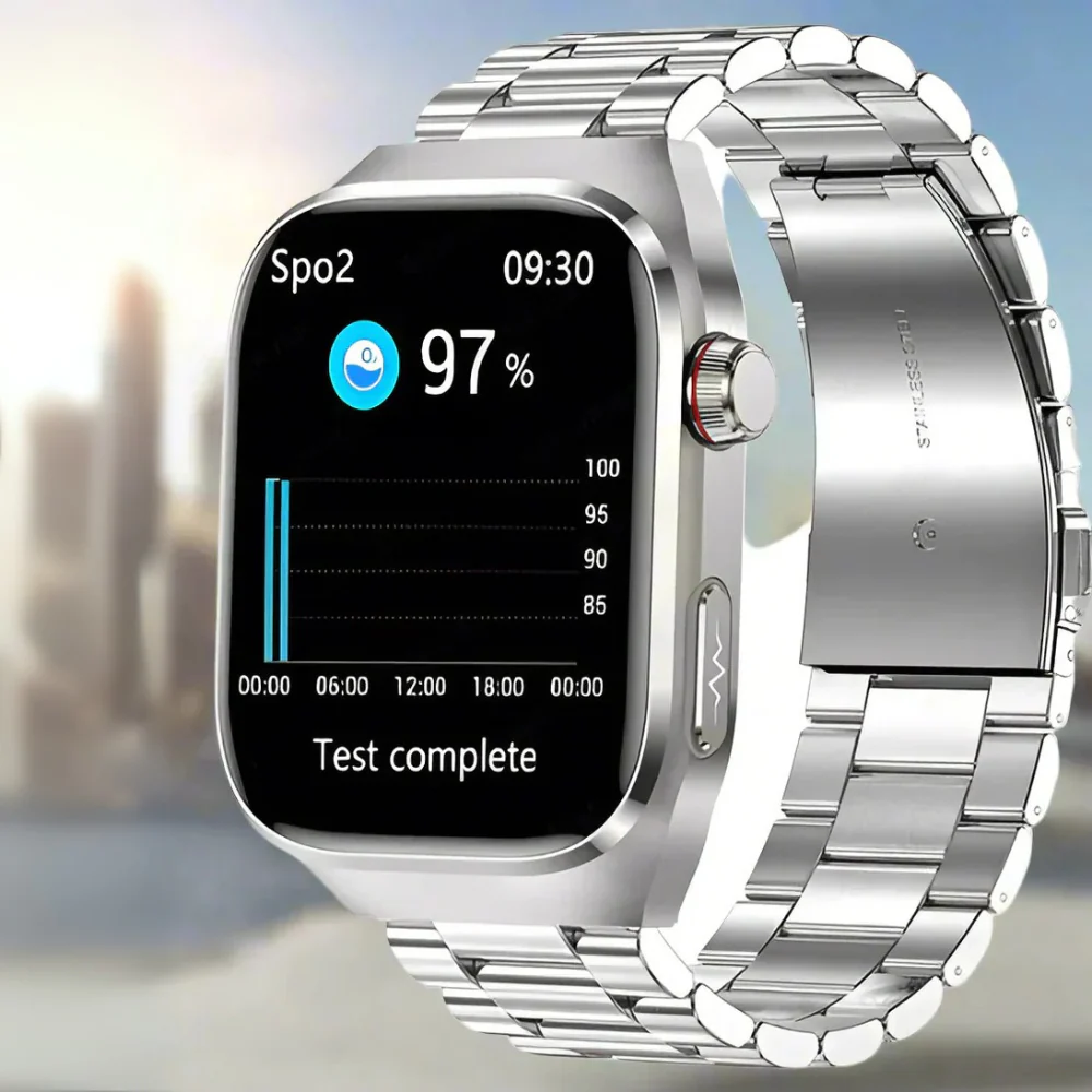 Smartwatch Schwarz Metall EKG Herzfrequenz Monitor - Image 8